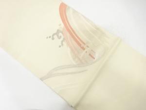 絽　荒波模様織り出し　名古屋帯